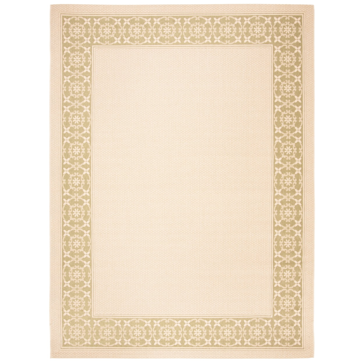 Courtyard CY6003 Power Loomed Indoor/Outdoor Area Rug - Cream/Green - 6'7"x9'6" - Safavieh.