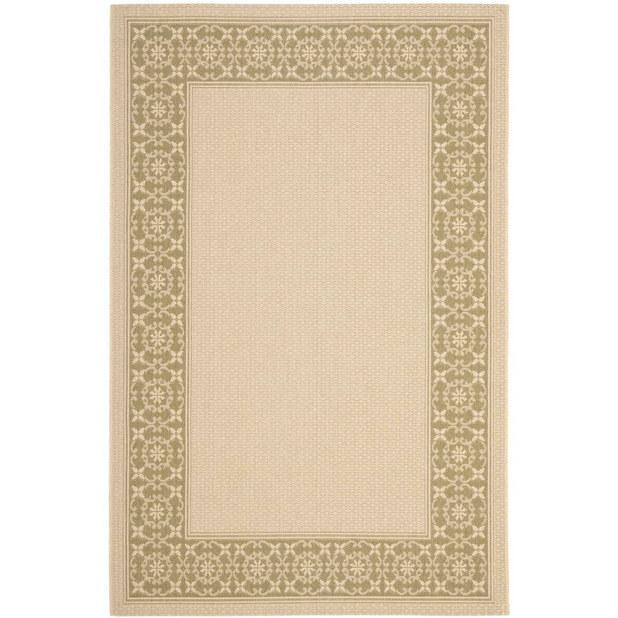 SAFAVIEH Courtyard Kian Bordered Indoor/Outdoor Area Rug, Cream/Green ...