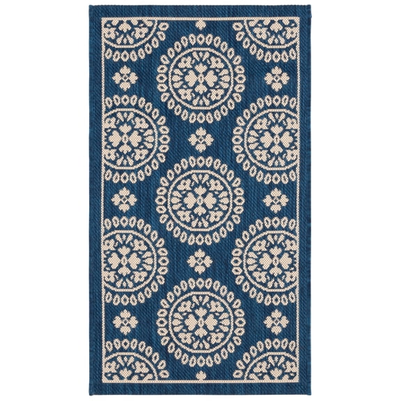 Safavieh Courtyard Kirsten Geometric Indoor/Outdoor Area Rug, Navy, 2'7" x 5'