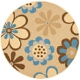 thumbnail image 1 of SAFAVIEH Courtyard Kristopher Floral Indoor/Outdoor Area Rug, 5'3" x 5'3" Round, Natural Brown/Blue, 1 of 4