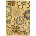 thumbnail image 1 of SAFAVIEH Courtyard Kristopher Floral Indoor/Outdoor Area Rug, 6'7" x 9'6", Natural Brown/Blue, 1 of 4