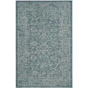 SAFAVIEH Courtyard Laurel Medallion Indoor/Outdoor Area Rug, Turquoise, 5' x 7'