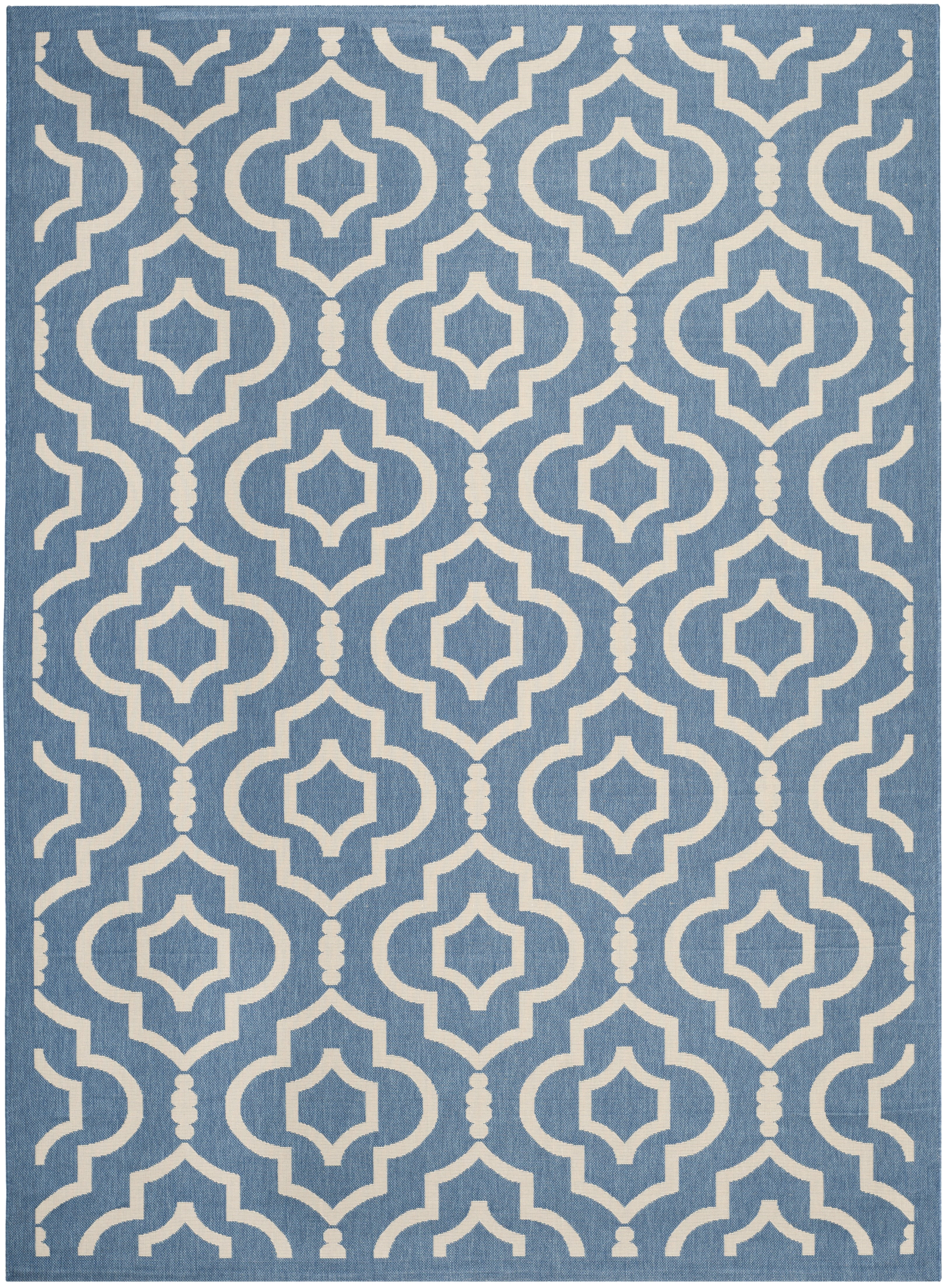 Safavieh Courtyard Lavern Geometric Indoor/Outdoor Area Rug, Blue/Beige, 8' x 11'