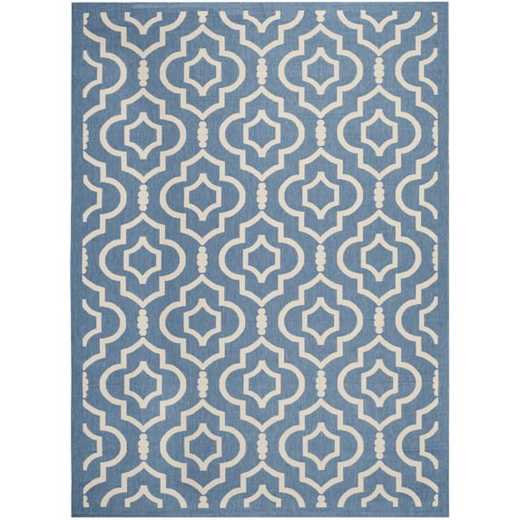 Safavieh Courtyard Lavern Geometric Indoor/Outdoor Area Rug, Blue/Beige, 8' x 11'