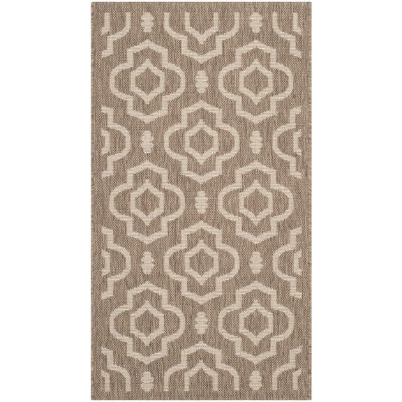 Safavieh Courtyard Lavern Geometric Indoor/Outdoor Area Rug, Brown/Bone, 2' x 3'7"