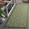 thumbnail image 1 of Safavieh Courtyard Lavern Geometric Indoor/Outdoor Runner Rug, Green/Beige, 2'3" x 10', 1 of 8