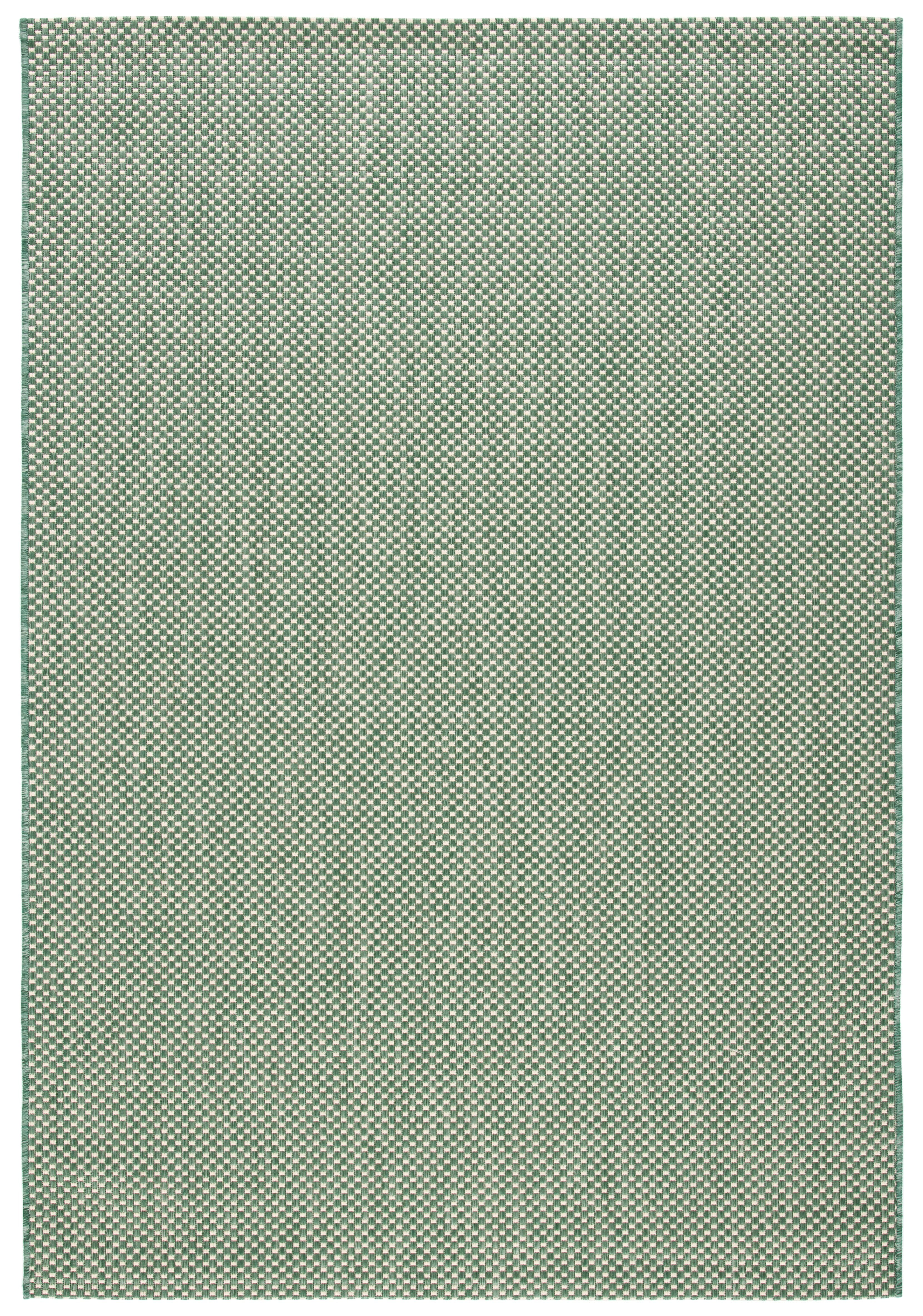 Dark Green and Beige Rectangular Stain-Resistant Indoor/Outdoor Rug