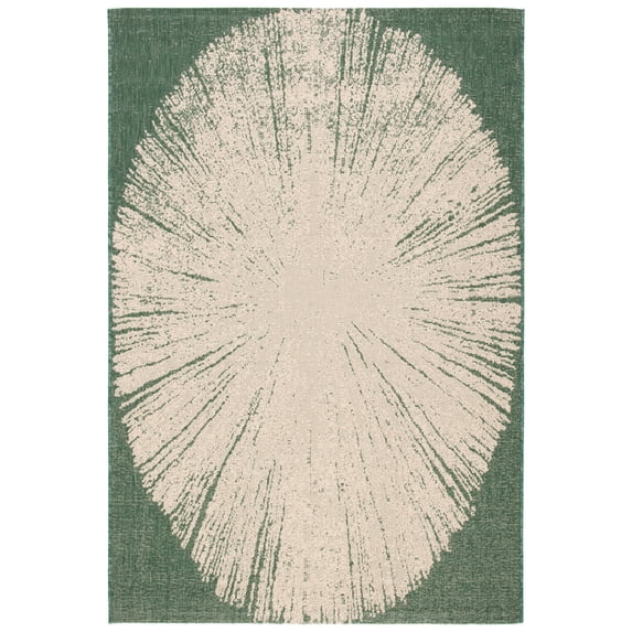 Safavieh Courtyard Lincoln Radiant Indoor/Outdoor Area Rug, Dark Green/Beige, 5'3" x 7'7"