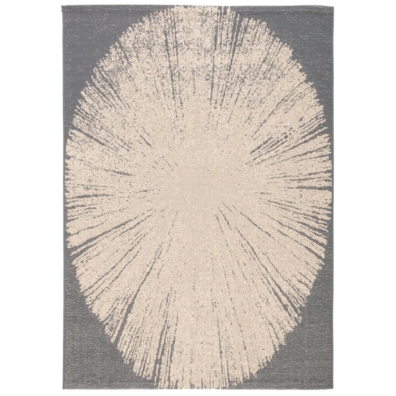 Safavieh Courtyard Lincoln Radiant Indoor/Outdoor Area Rug, Dark Gray/Beige, 5'3" x 7'7"