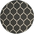 thumbnail image 1 of SAFAVIEH Courtyard Linnet Geometric Indoor/Outdoor Area Rug, Black/Beige, 6'7" x 6'7" Round, 1 of 6