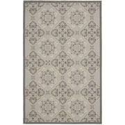 Safavieh Courtyard Louis Geometric Indoor/Outdoor Area Rug, Anthracite/Light Gray, 5'3" x 7'7"