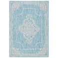 thumbnail image 1 of SAFAVIEH Courtyard Lula Traditional Indoor/Outdoor Area Rug, 4' x 5'7", Aqua/Grey, 1 of 10