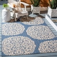 thumbnail image 1 of Safavieh Courtyard Lyall Geometric Indoor/Outdoor Area Rug, Blue/Ivory, 5'5" x 7'7", 1 of 8