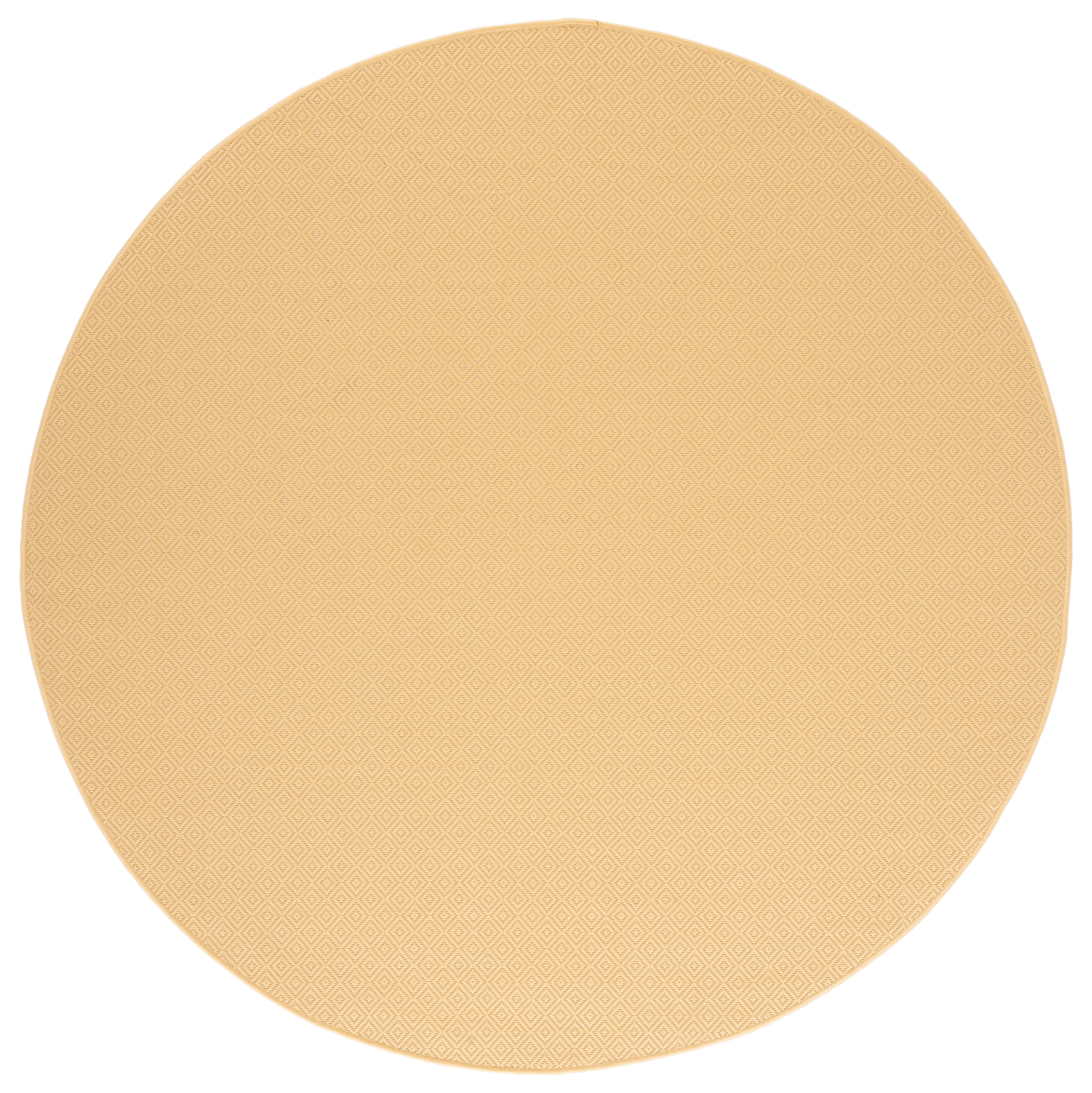 SAFAVIEH Courtyard Madeline Geometric Indoor/Outdoor Area Rug, Gold/Gold, 6'7" x 6'7" Round