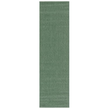 SAFAVIEH Courtyard Madeline Geometric Indoor/Outdoor Runner Rug, Dark Green, 2'3" x 8'