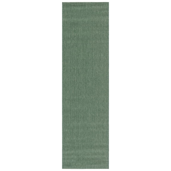 SAFAVIEH Courtyard Madeline Geometric Indoor/Outdoor Runner Rug, Dark Green, 2'3" x 8'