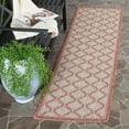 thumbnail image 1 of SAFAVIEH Courtyard Maksim Geometric Bordered Indoor/Outdoor Runner, 2'3" x 12', Red/Beige, 1 of 6