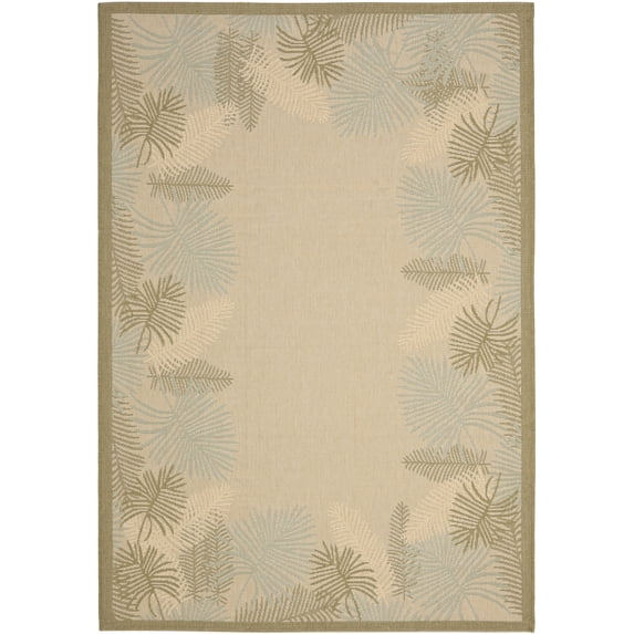 Safavieh Courtyard Martin Botanical Indoor/Outdoor Area Rug, Cream/Green, 5'3" x 7'7"