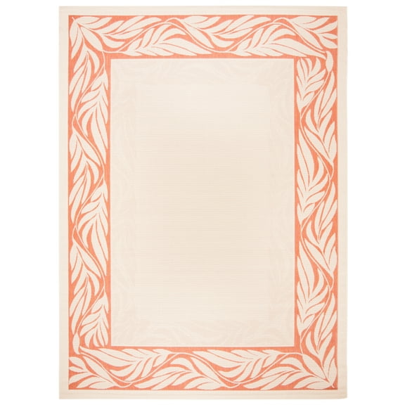 Safavieh Courtyard Micah Floral Indoor/Outdoor Area Rug, Natural/Terracotta, 6'7" x 9'6"