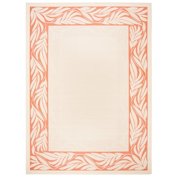 Safavieh Courtyard Micah Floral Indoor/Outdoor Area Rug, Natural/Terracotta, 6'7" x 9'6"