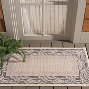 Safavieh Courtyard Micah Floral Indoor/Outdoor Area Rug, Sand/Gray, 2' x 3'7"