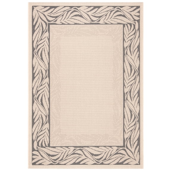 Safavieh Courtyard Micah Floral Indoor/Outdoor Area Rug, Sand/Gray, 4' x 5'7"
