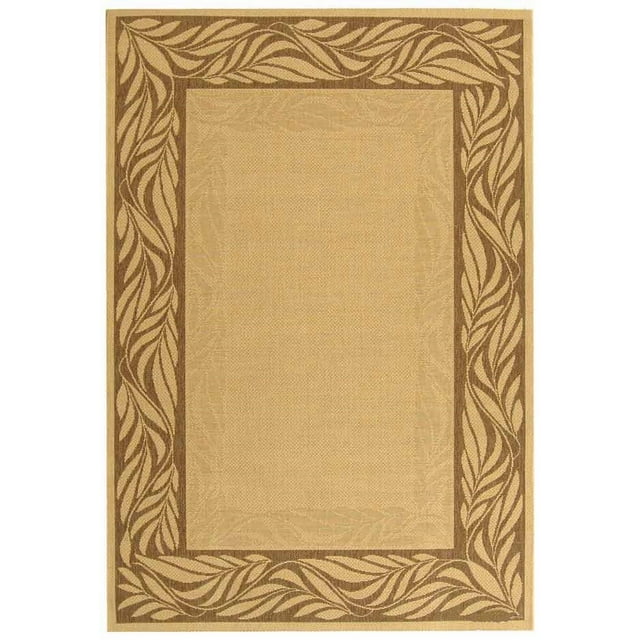 SAFAVIEH Courtyard Micah Traditional Floral Indoor/Outdoor Area Rug, 8' x 11', Natural/Brown
