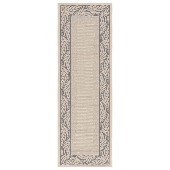Safavieh Courtyard Micah Floral Indoor/Outdoor Runner Rug, Sand/Gray, 2'3" x 6'7"