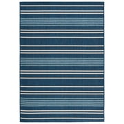 SAFAVIEH Courtyard Michael Striped Indoor/Outdoor Area Rug, Navy/Blue, 5'3" x 7'7"