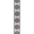 thumbnail image 1 of Safavieh Courtyard Millicent Medallion Indoor/Outdoor Runner Rug, Beige/Navy, 2'3" x 12', 1 of 9