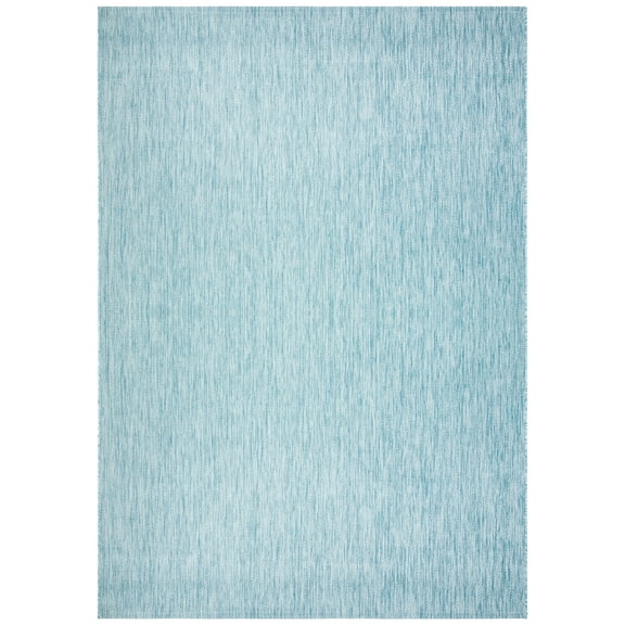SAFAVIEH Courtyard Mitre Geometric Indoor/Outdoor Area Rug, Aqua/Aqua, 10' x 14'