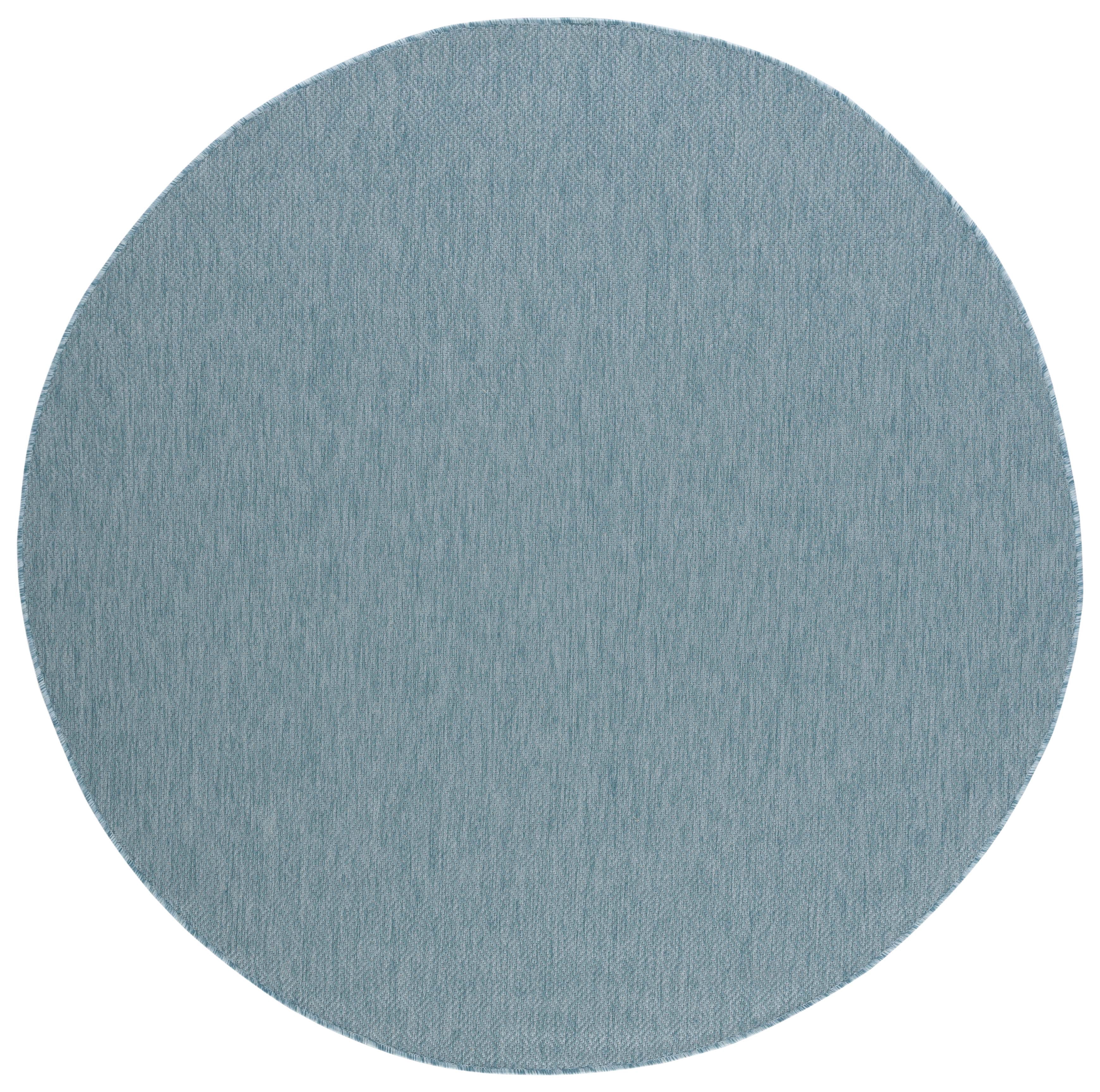 Safavieh Courtyard Mitre Geometric Indoor/Outdoor Area Rug, Aqua, 6'7" x 6'7" Round