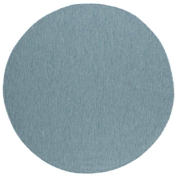 Safavieh Courtyard Mitre Geometric Indoor/Outdoor Area Rug, Aqua, 6'7" x 6'7" Round