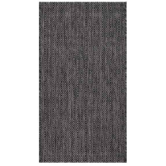Safavieh Courtyard Mitre Geometric Indoor/Outdoor Area Rug, Black/Gray, 2'7" x 5'