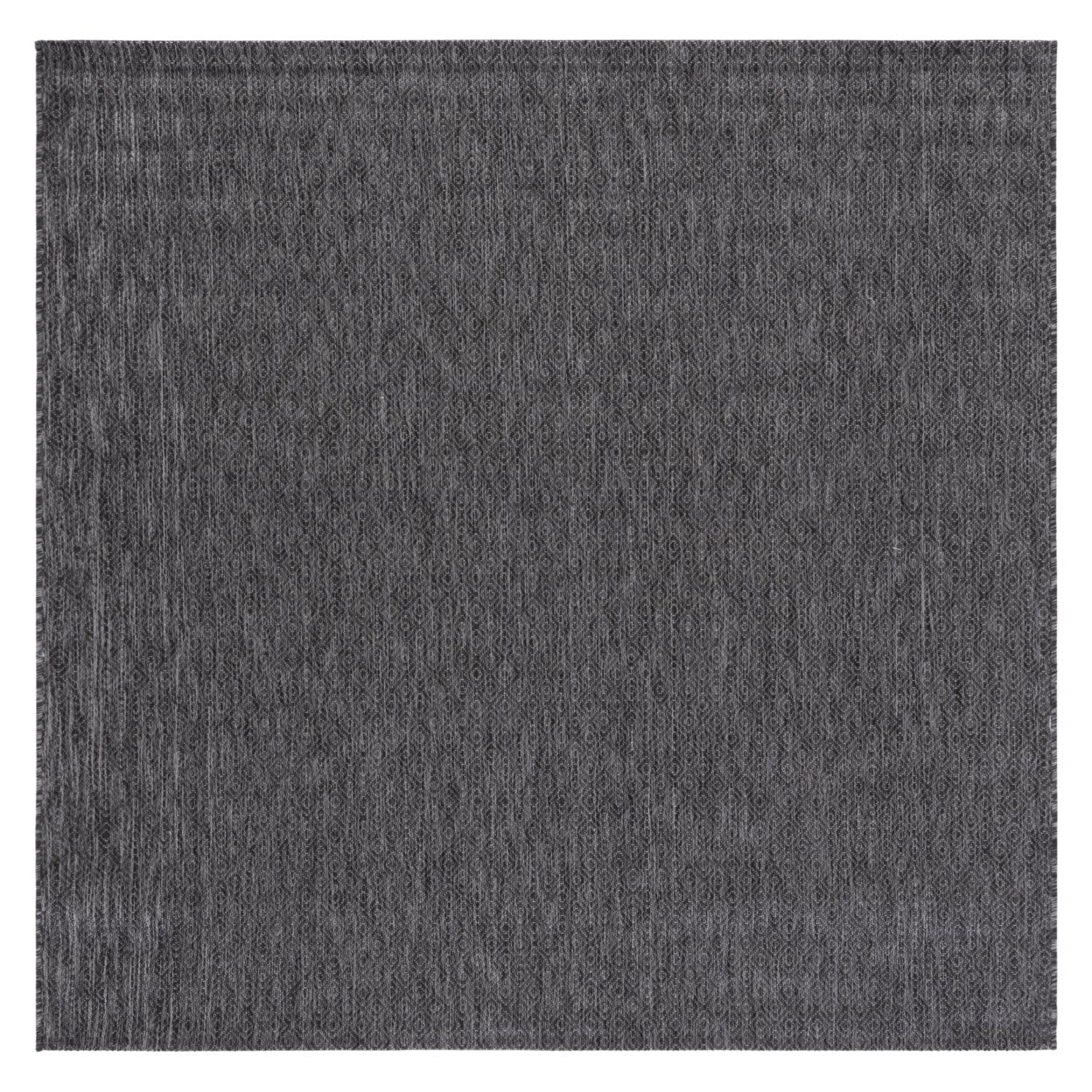 Reversible Black Square Synthetic Easy-Care Rug, 79"