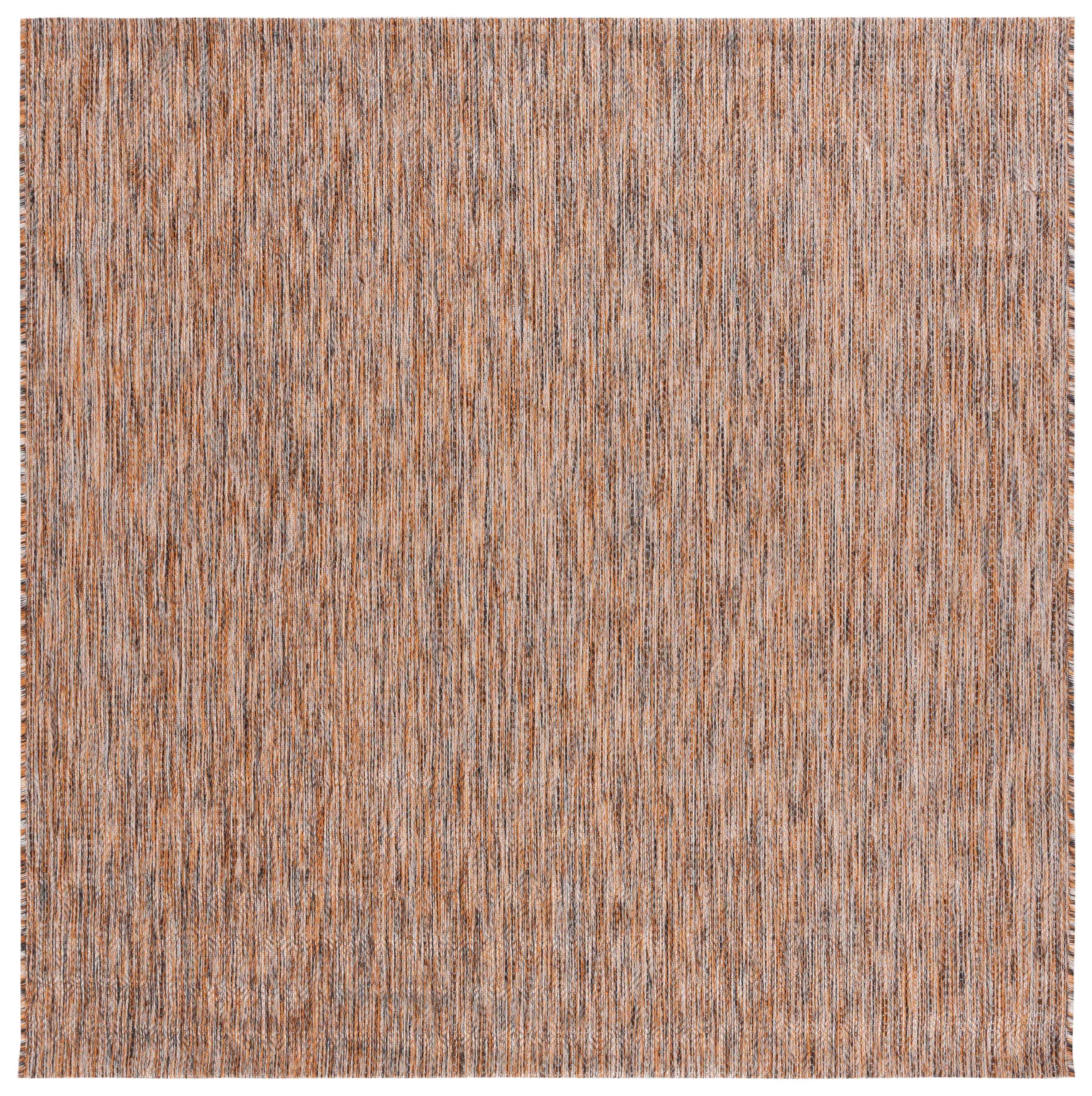 Safavieh Courtyard Mitre Geometric Indoor/Outdoor Area Rug, Dark Gray/Rust, 6'7" x 6'7" Square