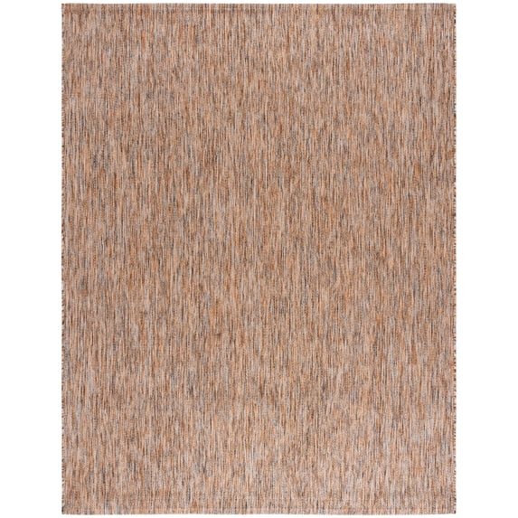 Safavieh Courtyard Mitre Geometric Indoor/Outdoor Area Rug, Dark Gray/Rust, 8' x 10'