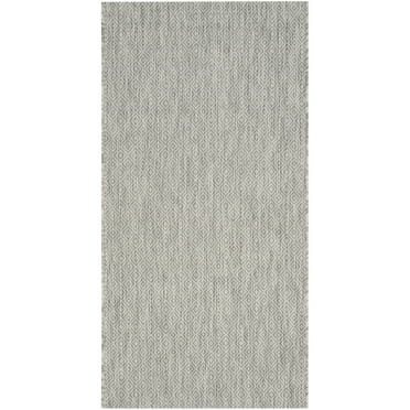 SAFAVIEH Courtyard Mitre Geometric Indoor/Outdoor Area Rug, Grey/Grey, 2'7" x 5'