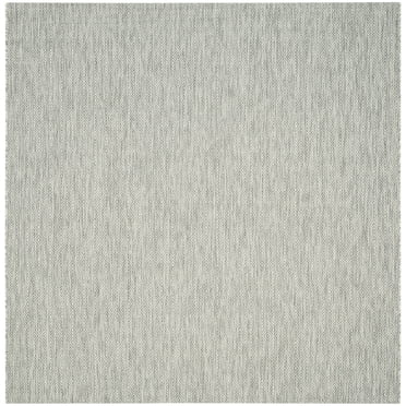 SAFAVIEH Courtyard Mitre Geometric Indoor/Outdoor Area Rug, Grey/Grey, 4' x 4' Square