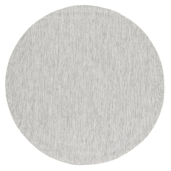 SAFAVIEH Courtyard Mitre Geometric Indoor/Outdoor Area Rug, Grey/Grey, 9' x 9' Round