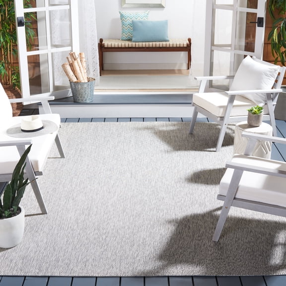 Safavieh Courtyard Mitre Geometric Indoor/Outdoor Area Rug, Gray, 9' x 9' Square