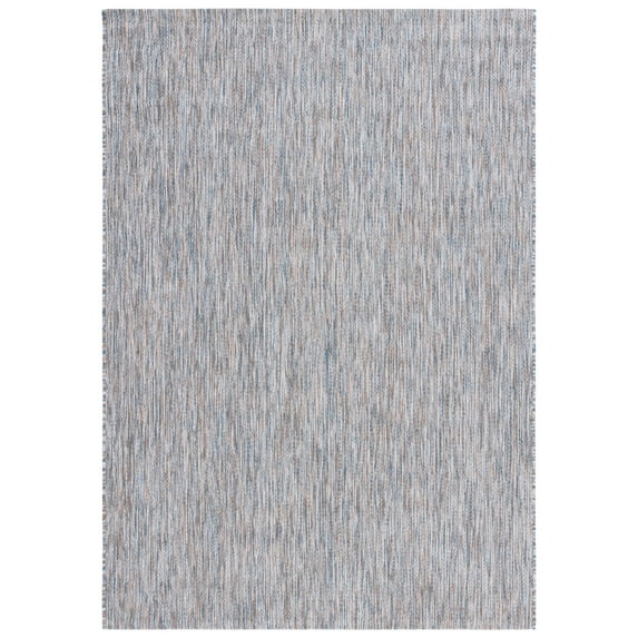 Safavieh Courtyard Mitre Geometric Indoor/Outdoor Area Rug, Ivory Blue/Beige, 4' x 5'7"