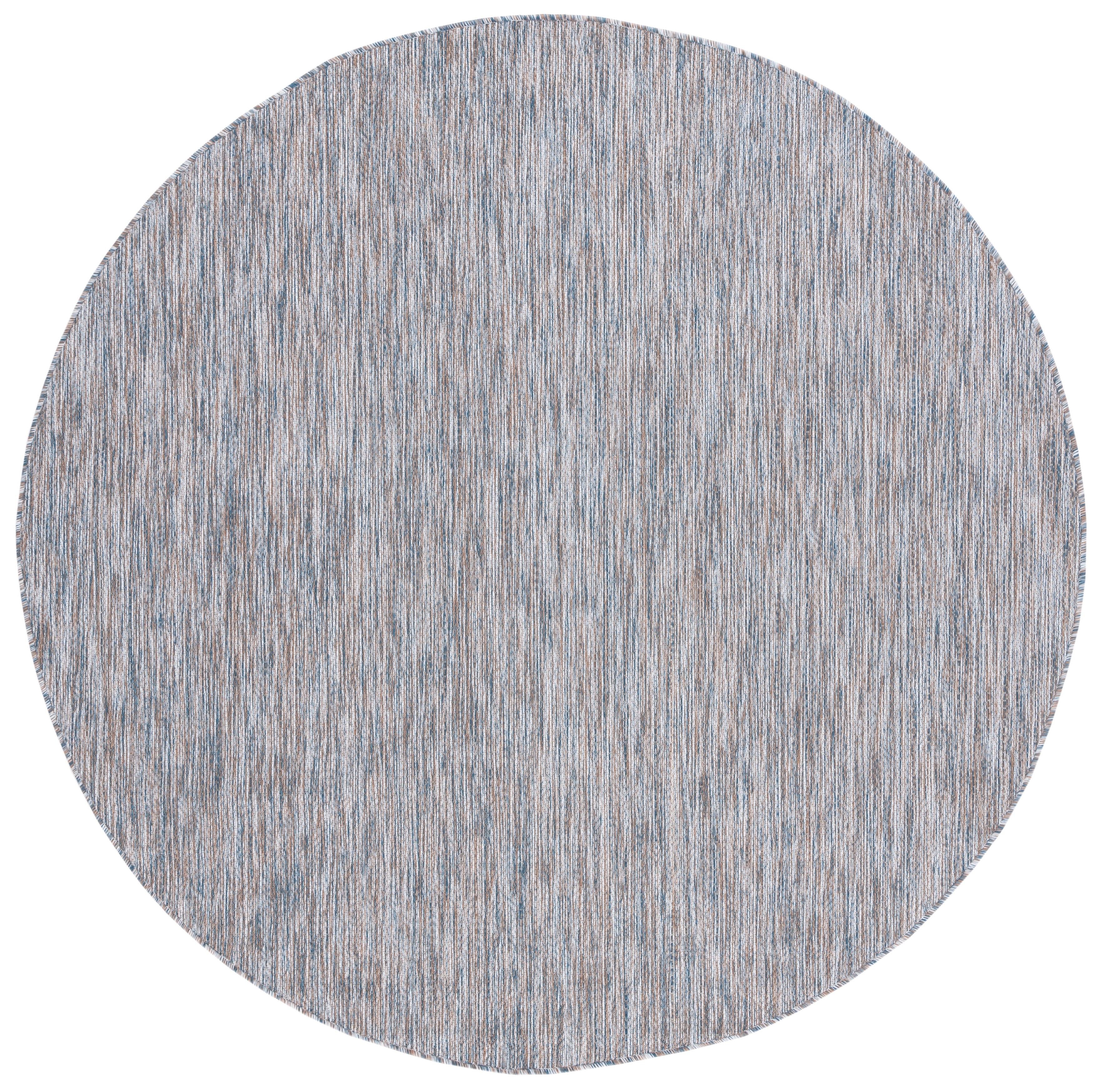 Safavieh Courtyard Mitre Geometric Indoor/Outdoor Area Rug, Ivory Blue/Beige, 6'7" x 6'7" Round