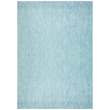 SAFAVIEH Courtyard Mitre Geometric Overdyed Indoor/Outdoor Area Rug, 2' x 3'7", Aqua