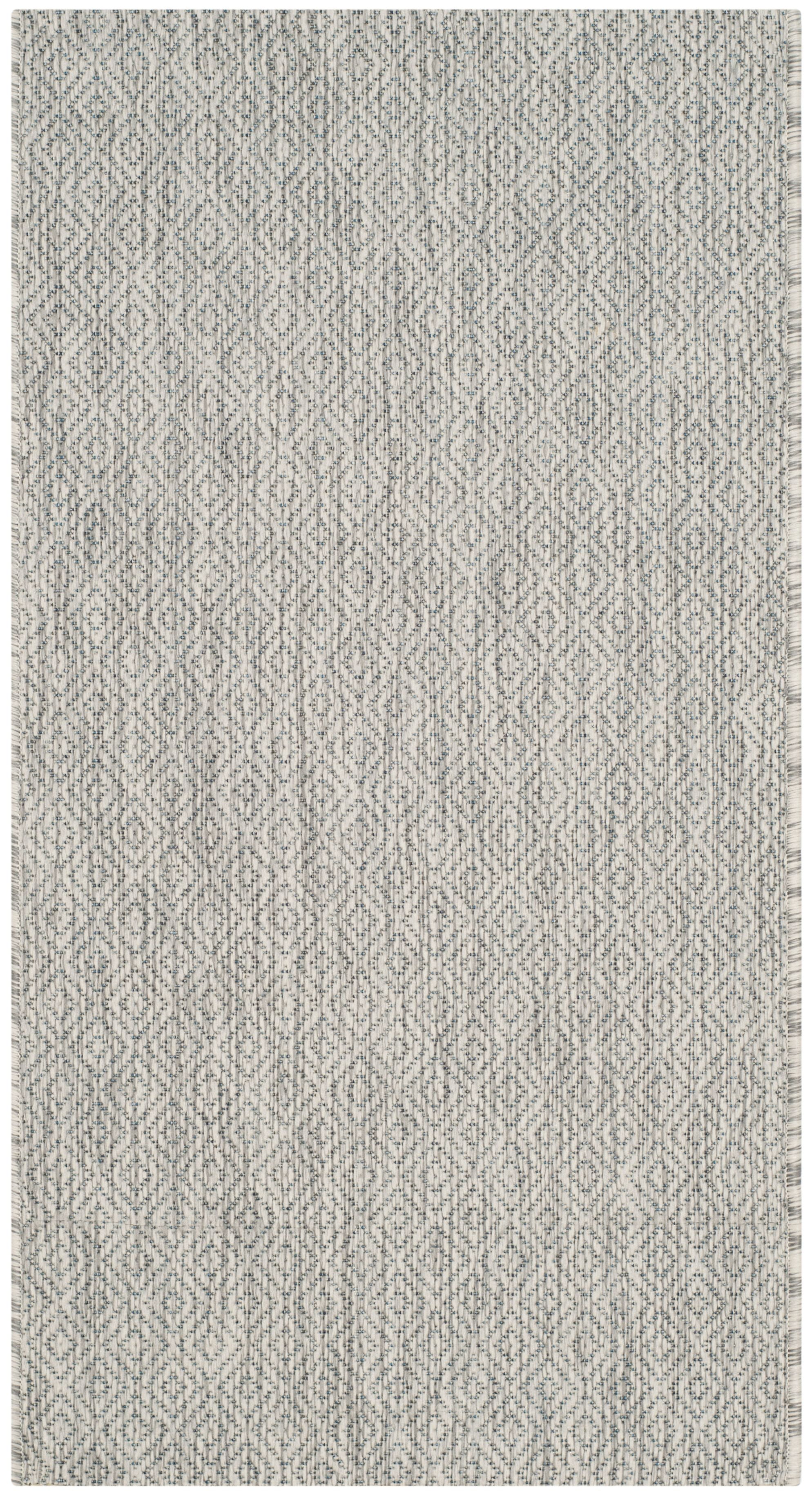 Reversible Easy-Care Gray Synthetic Rectangular Indoor/Outdoor Rug 24"x43"