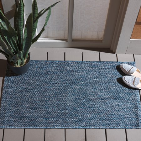 Safavieh Courtyard Mitre Geometric Indoor/Outdoor Area Rug, Navy, 2' x 3'7"