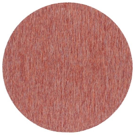 Safavieh Courtyard Mitre Geometric Indoor/Outdoor Area Rug, Red/Red, 5'3" x 5'3" Round