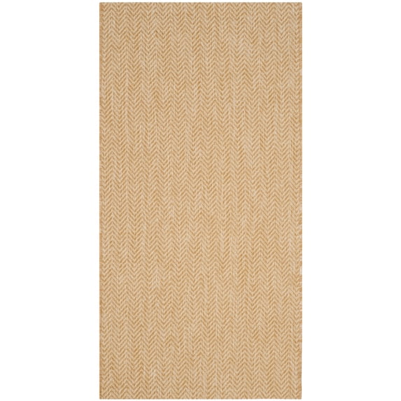SAFAVIEH Courtyard Morven Chevron Stripes Indoor/Outdoor Area Rug, 2'7" x 5', Natural/Cream
