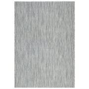 SAFAVIEH Courtyard Morven Chevron Stripes Indoor/Outdoor Area Rug, 4' x 5'7", Grey/Navy