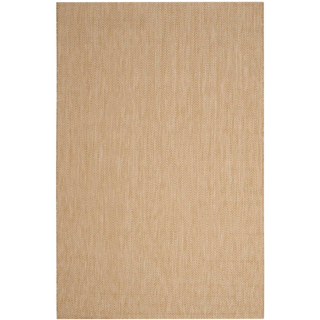 Chevron Stripes Natural Cream 4' x 5'7" Synthetic Area Rug